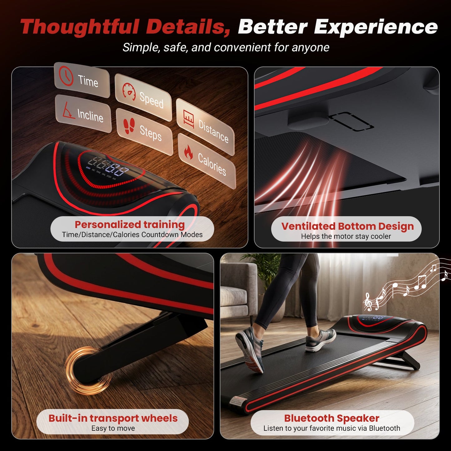 Advwin Electric Incline Treadmill with LED Ambient Display
