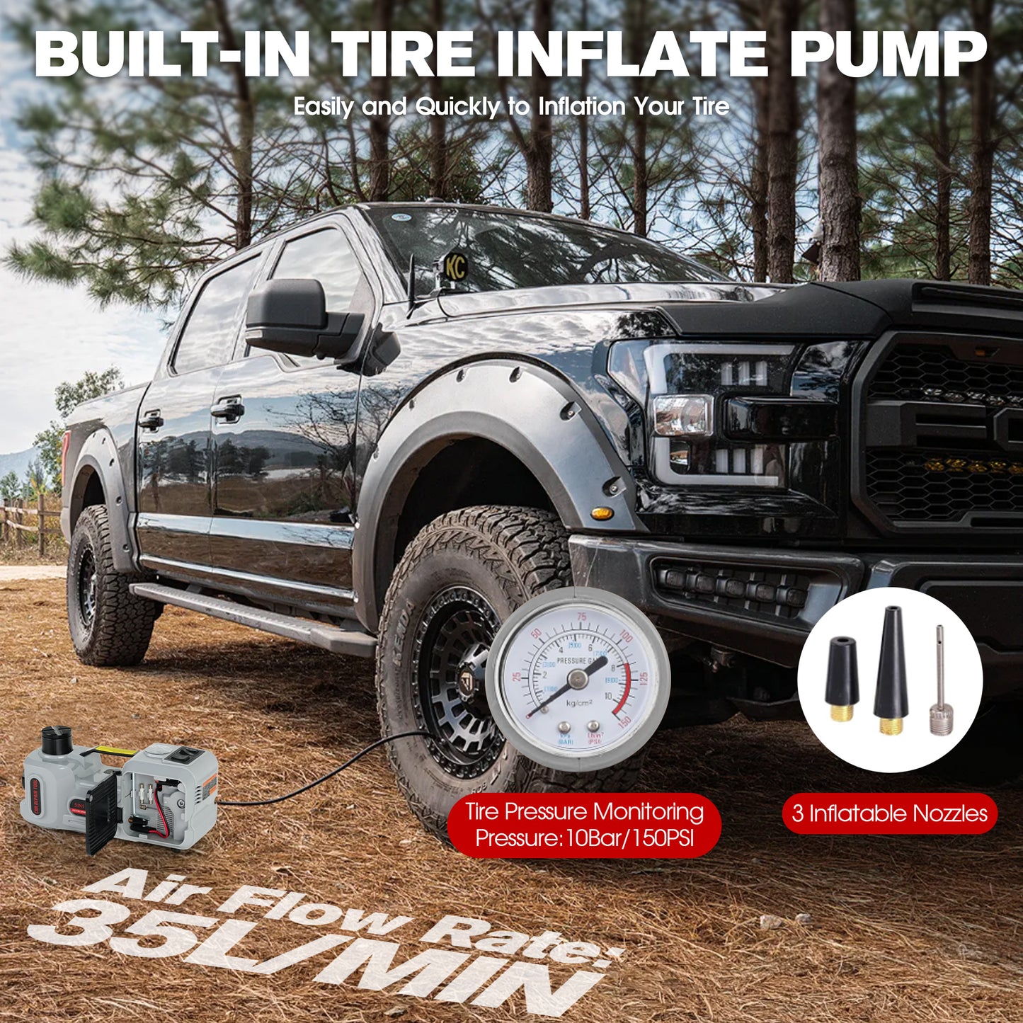 Advwin Electric Car Jack with Electric Impact Wrench