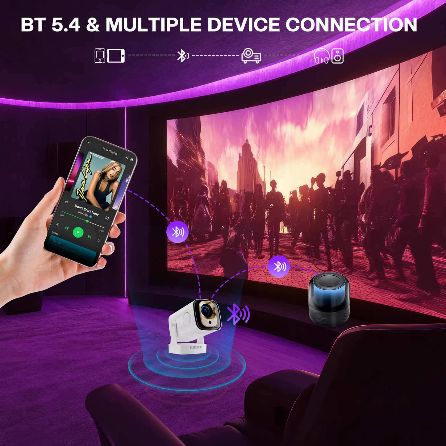 Advwin 8K Mini Projector with WIFI6 & BT 5.4
