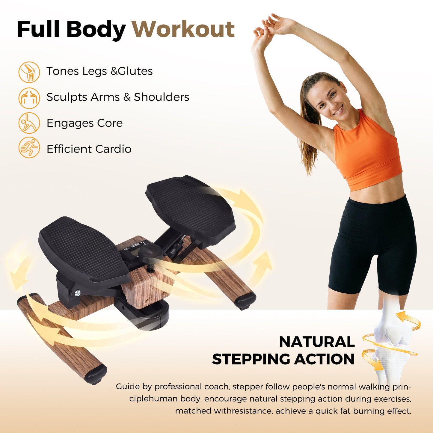 Advwin Mini Stepper Exercise Machine with LCD Monitor