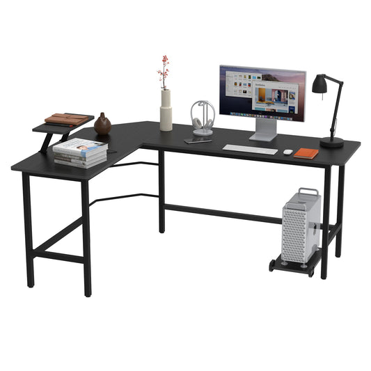 Advwin L-Shaped Corner Desk with Laptop Stand