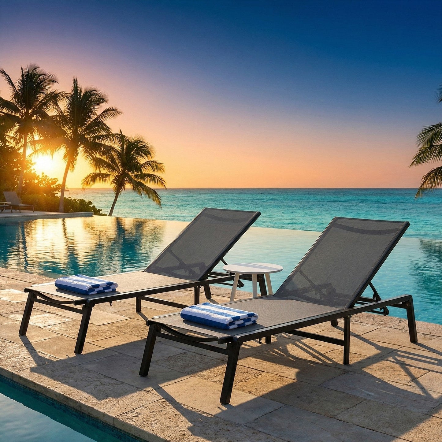 Advwin 2Pcs Chaise Lounge Outdoor Chairs