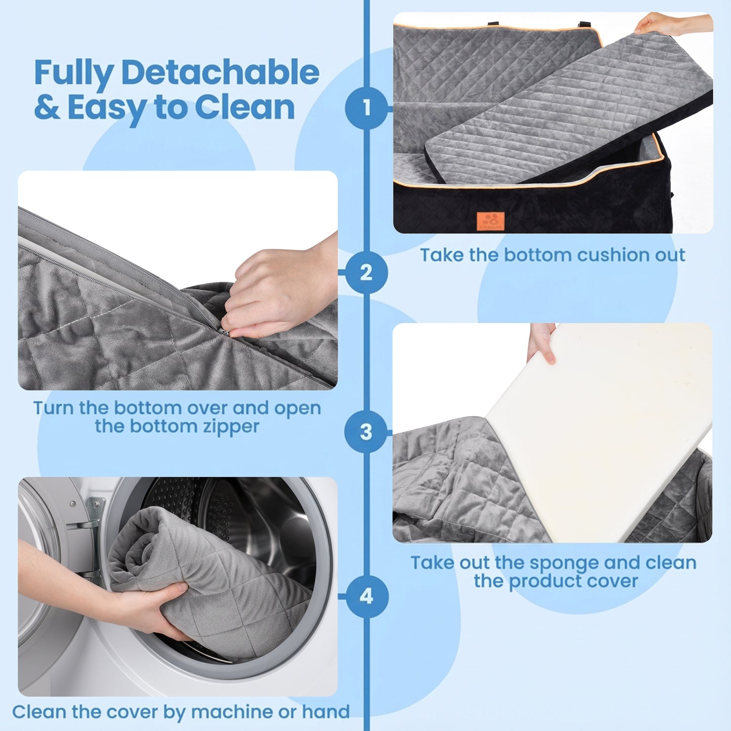 Advwin Washable Dog Car Seat for Medium/Large Dogs
