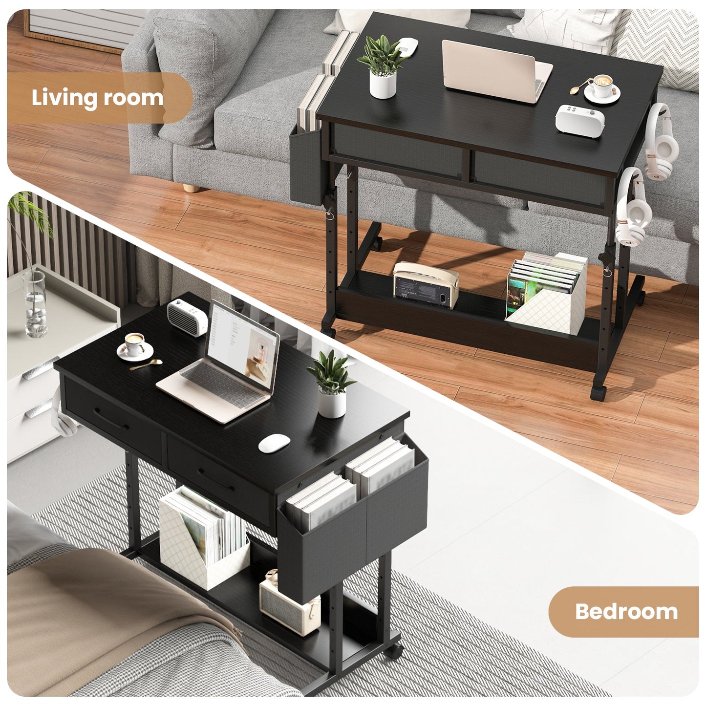 Advwin Portable Rolling Standing Desk Adjustable Height