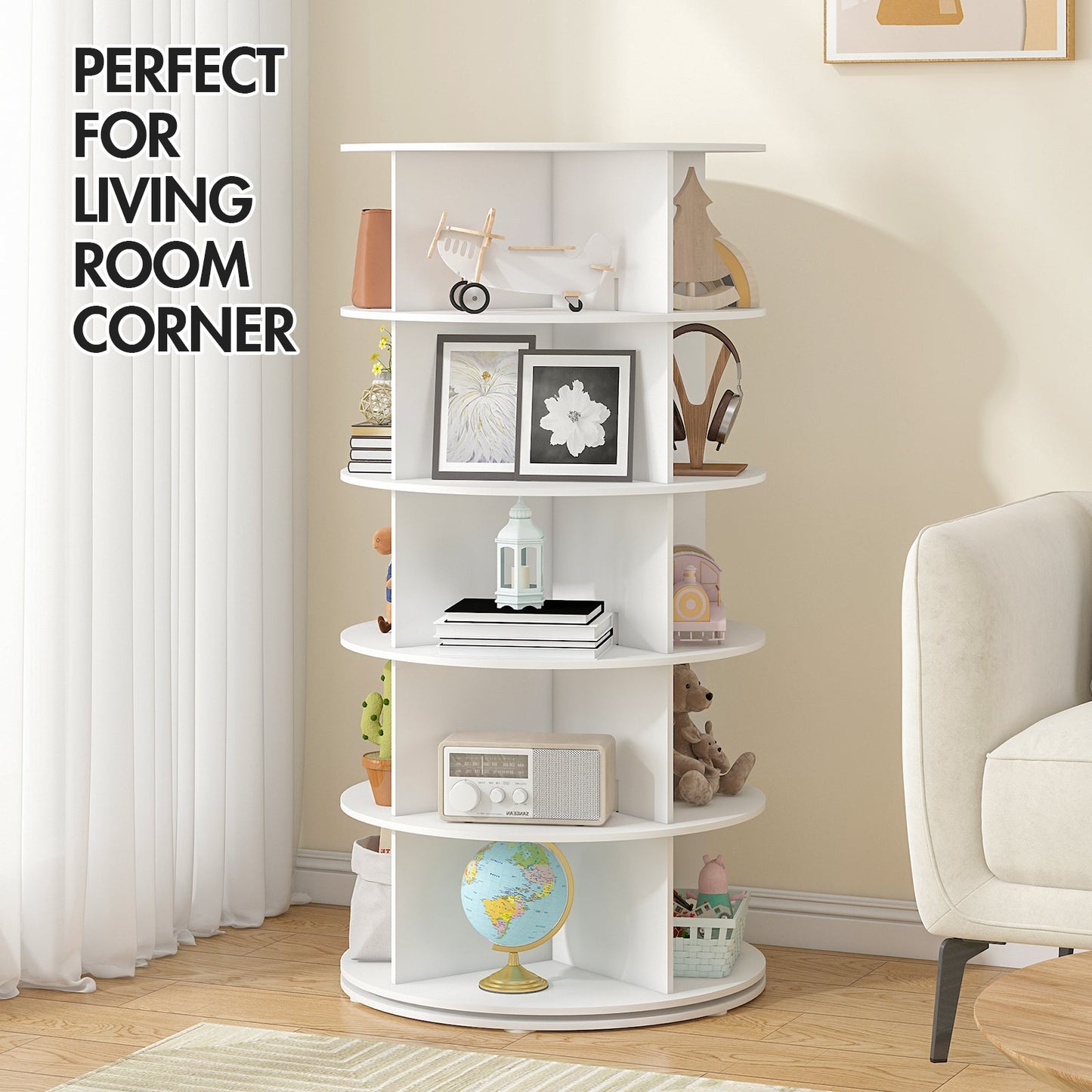 Advwin 5 Tier Rotating Shoe Rack Tower 360¡ã Revolving Rack