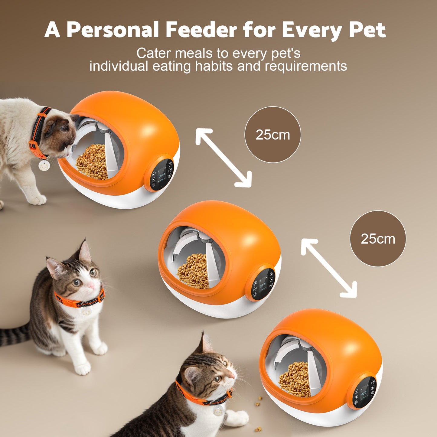 Advwin RFID Microchip Automatic Cat Feeder with Collar