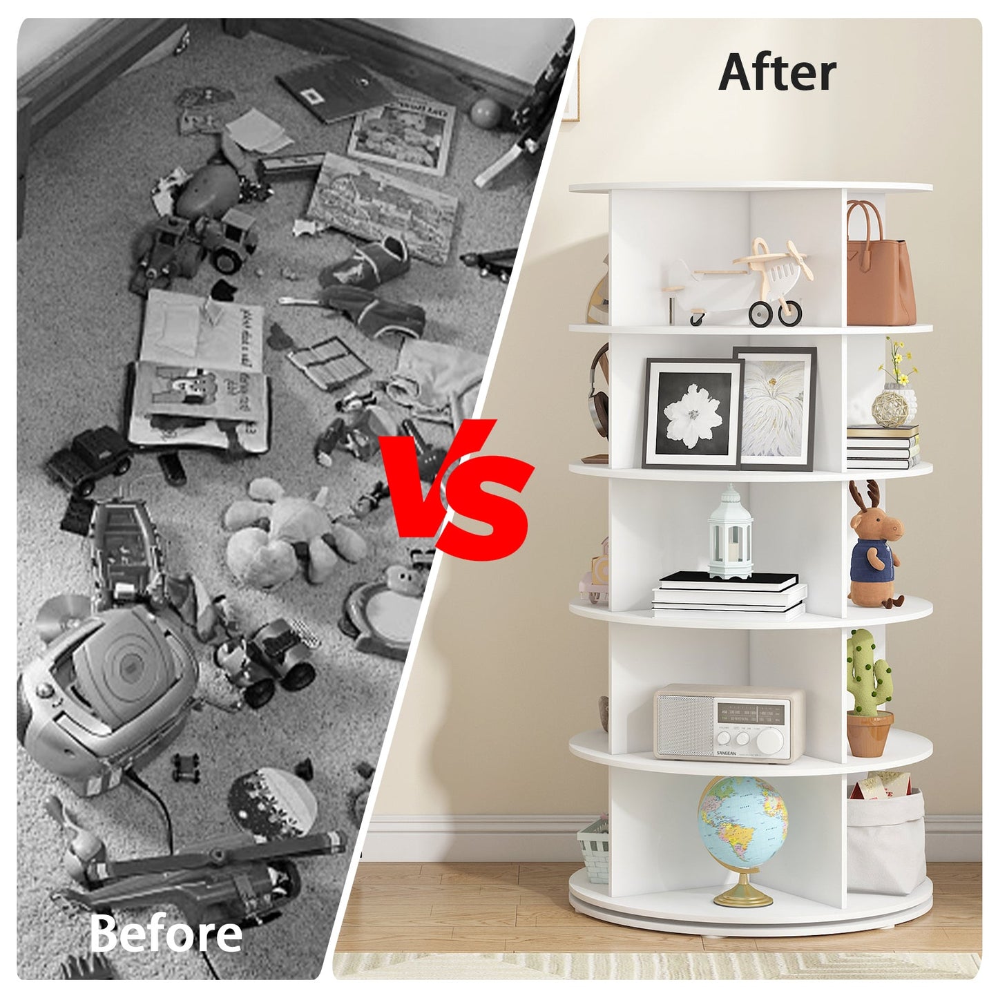 Advwin 5 Tier Rotating Shoe Rack Tower 360¡ã Revolving Rack