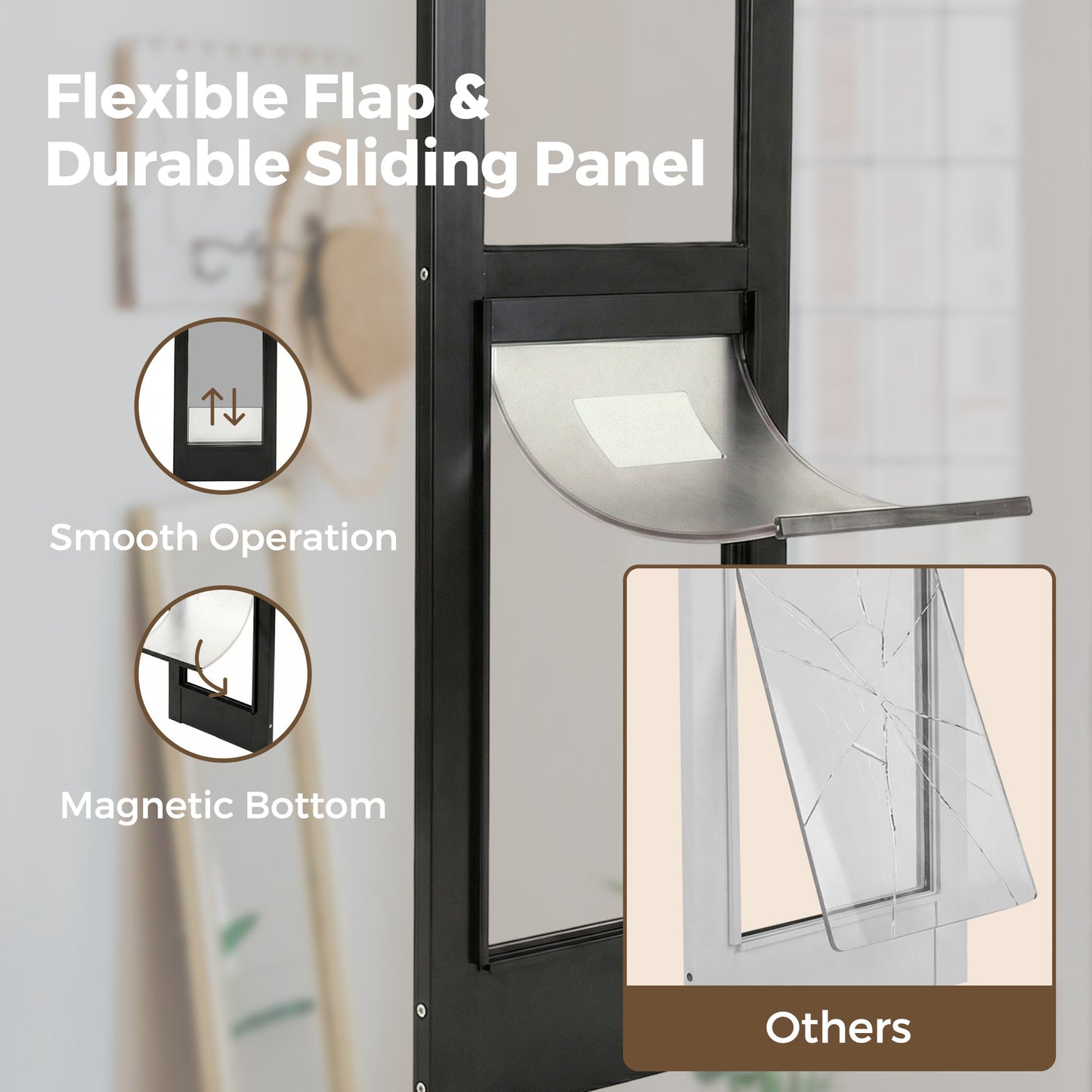 Advwin Aluminum Dog Door for Sliding Glass Door Small