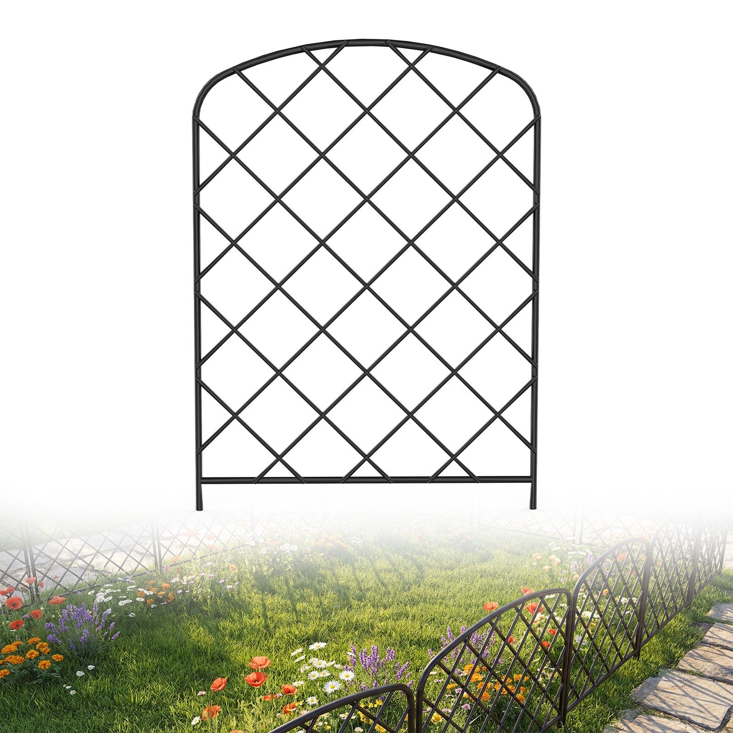 Advwin 10 Panels Metal Garden Fence Animal Barrier