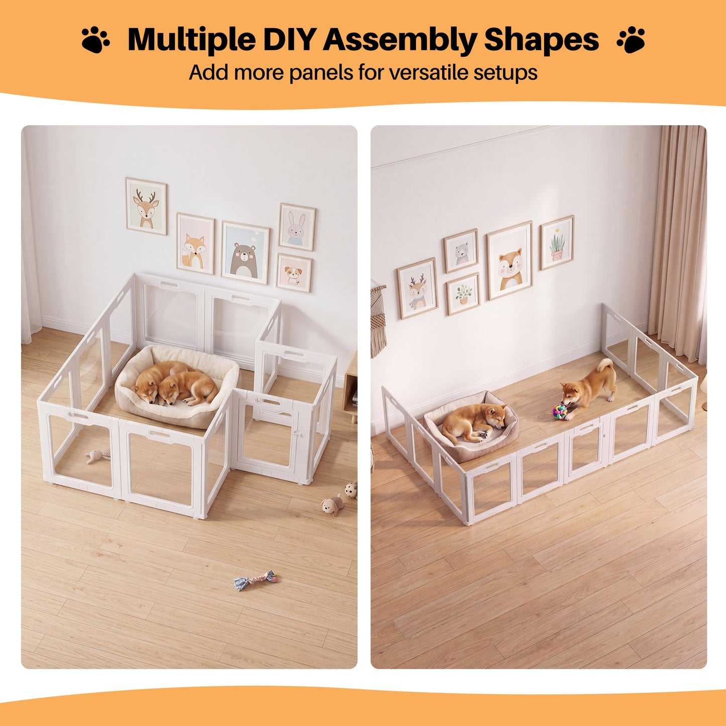 Advwin Indoor Pet Playpen with 12 Clear Panels