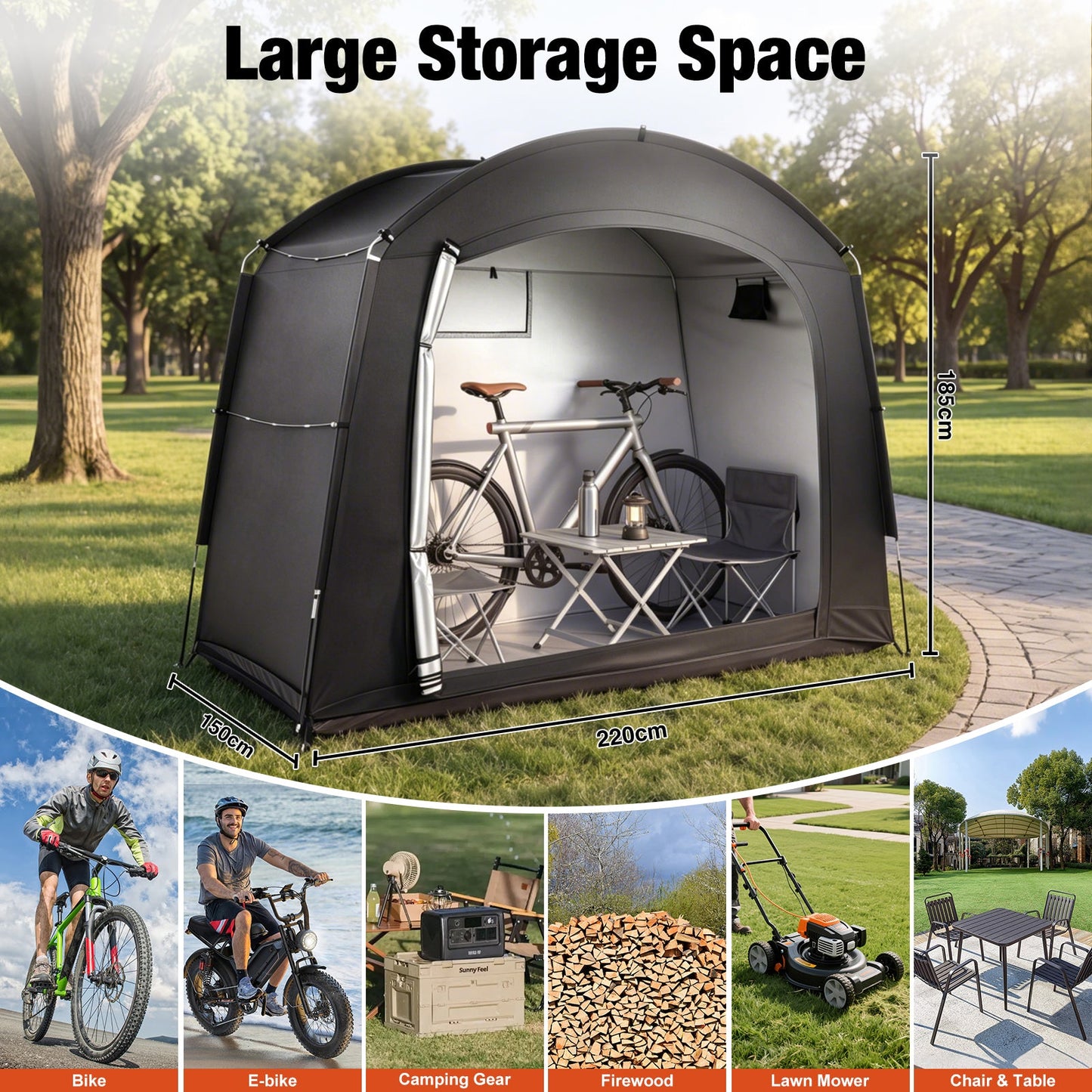 Advwin Waterproof Bike Storage Tent for 5 Bikes