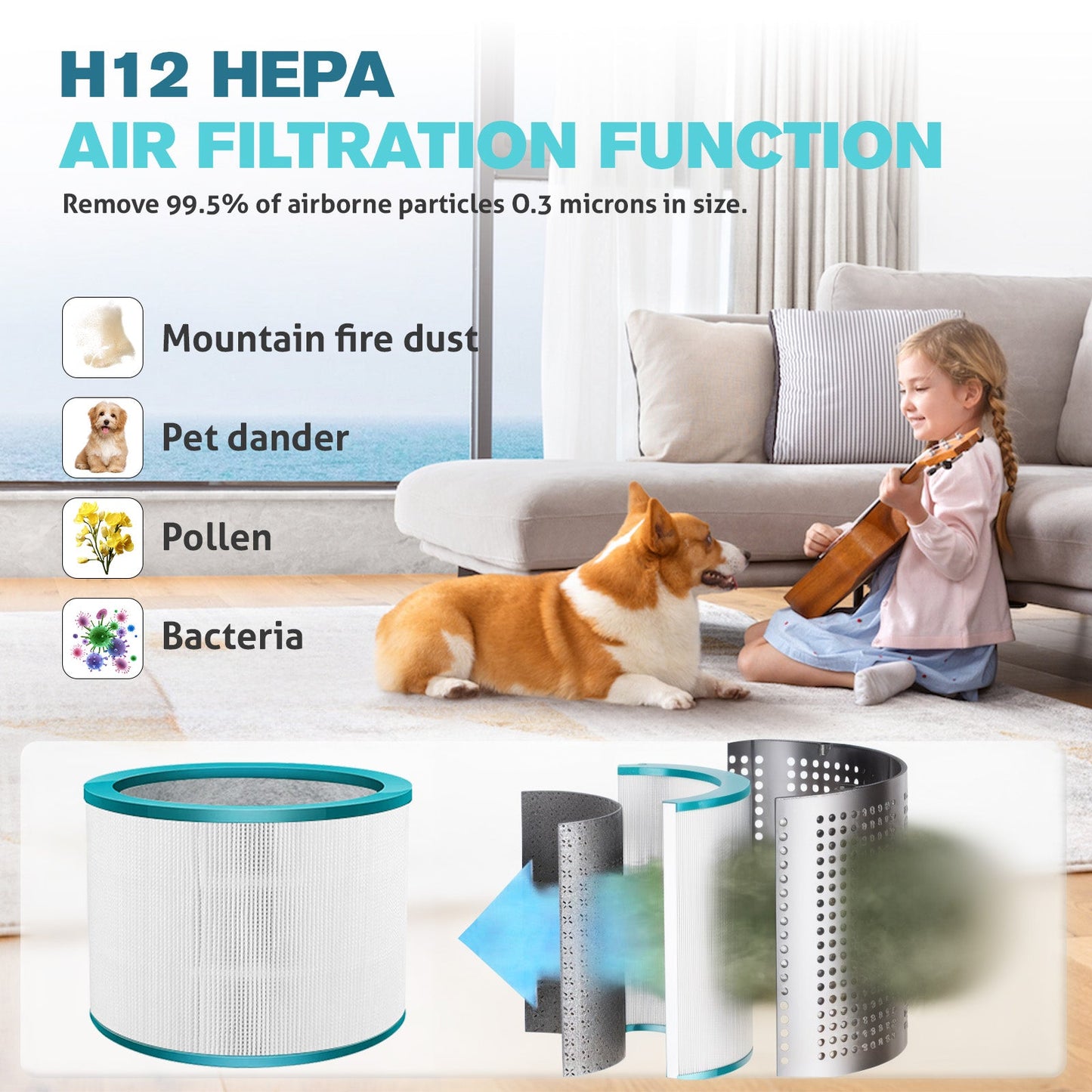 Advwin Heater Bladeless Tower Fan with Air Purifier