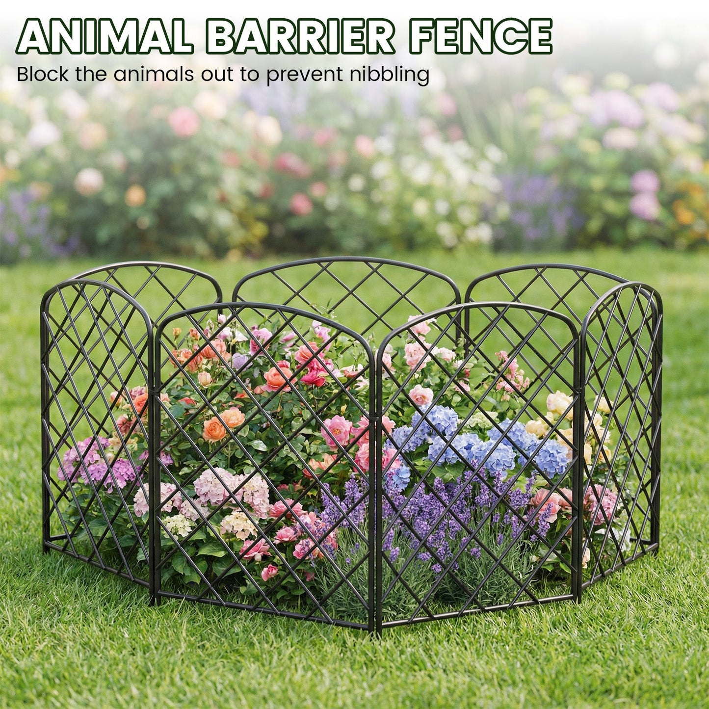 Advwin 10 Panels Metal Garden Fence Animal Barrier