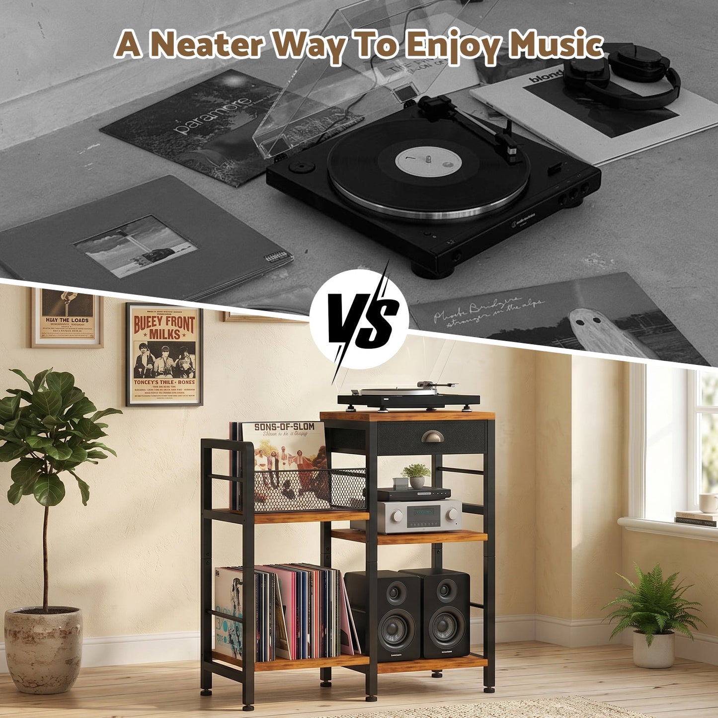 Advwin 3 Tier Record Player Stand