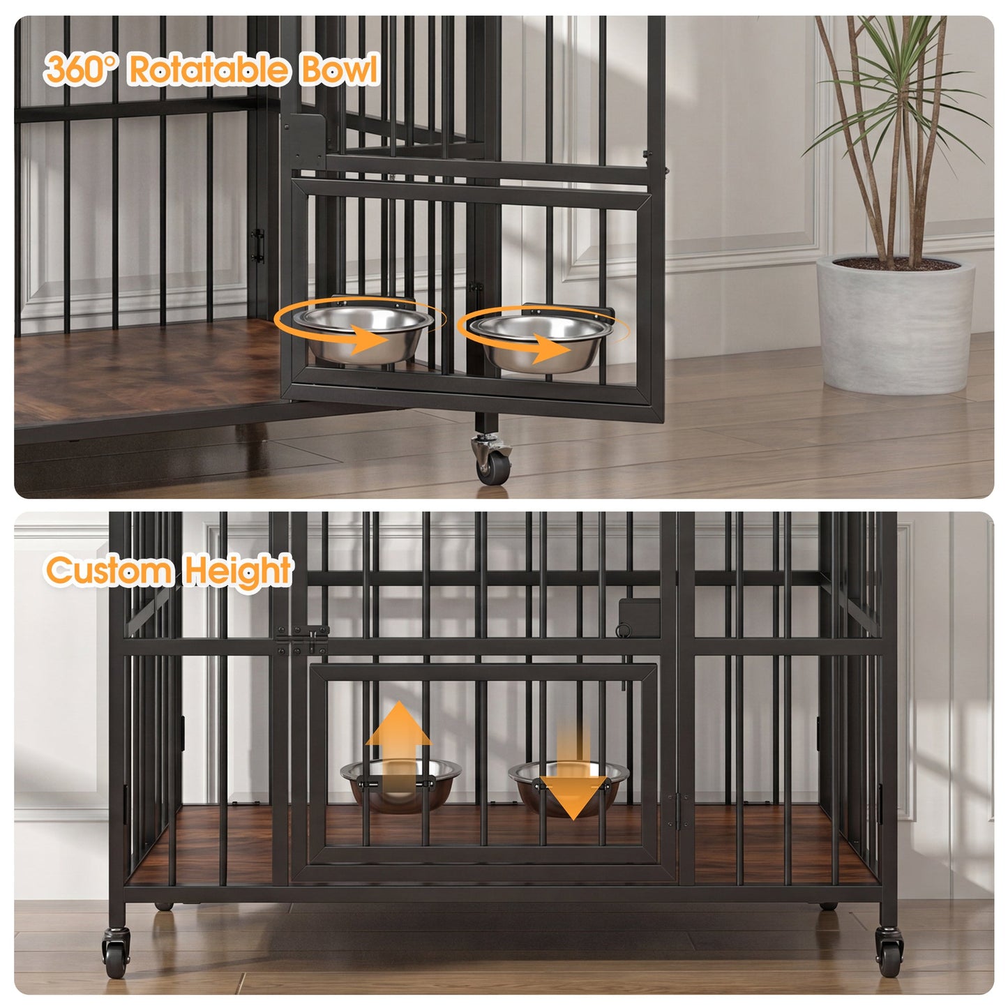 Advwin Folding Heavy-Duty Steel Dog Crate Furniture