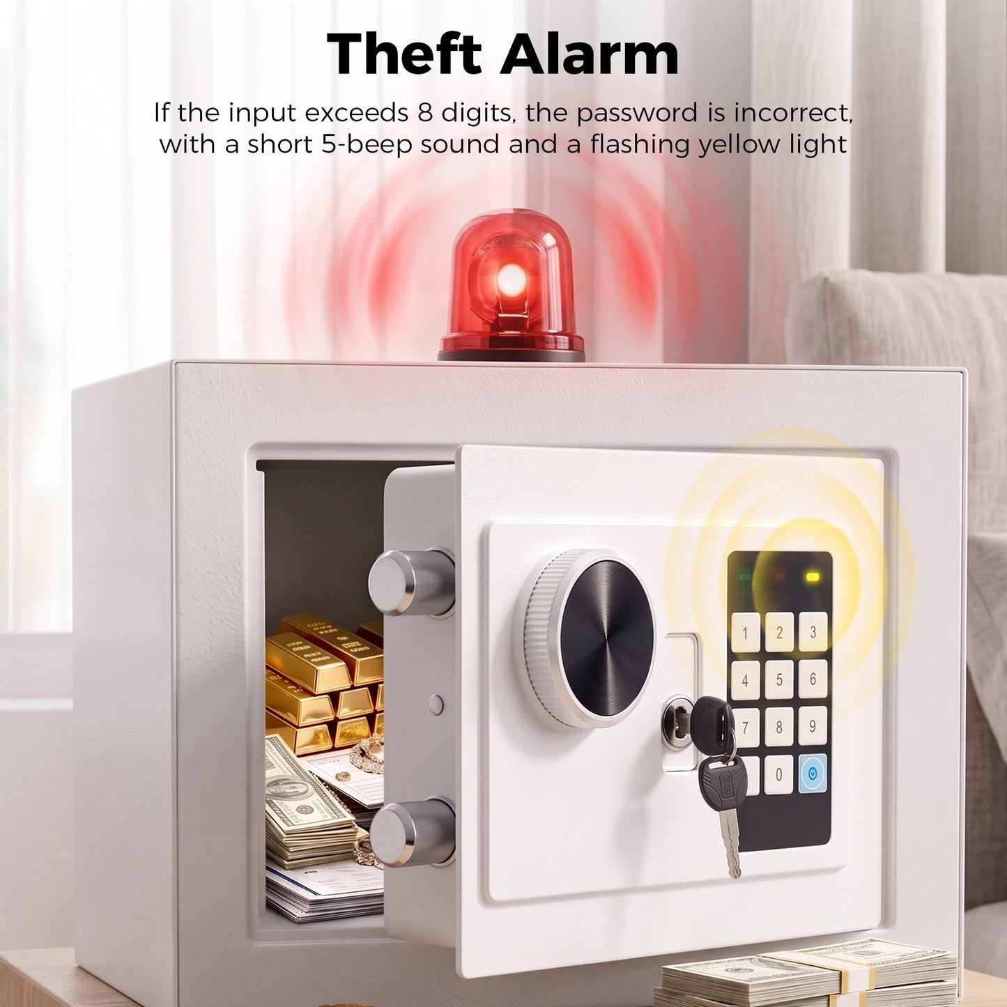 Advwin 7.2L Digital Safe Box with Keypad & Keys