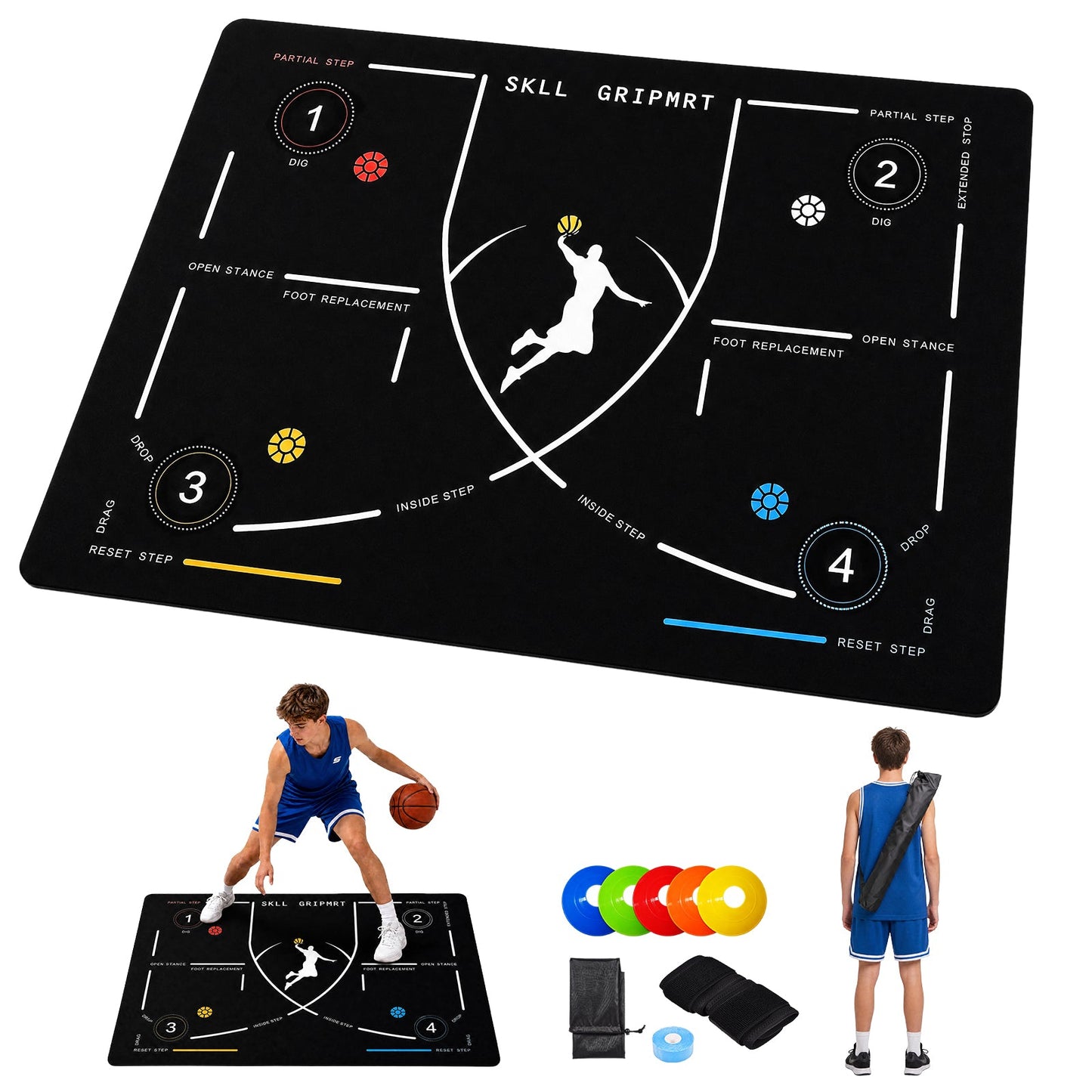 Advwin Portable Basketball Footwork Training Mat Set