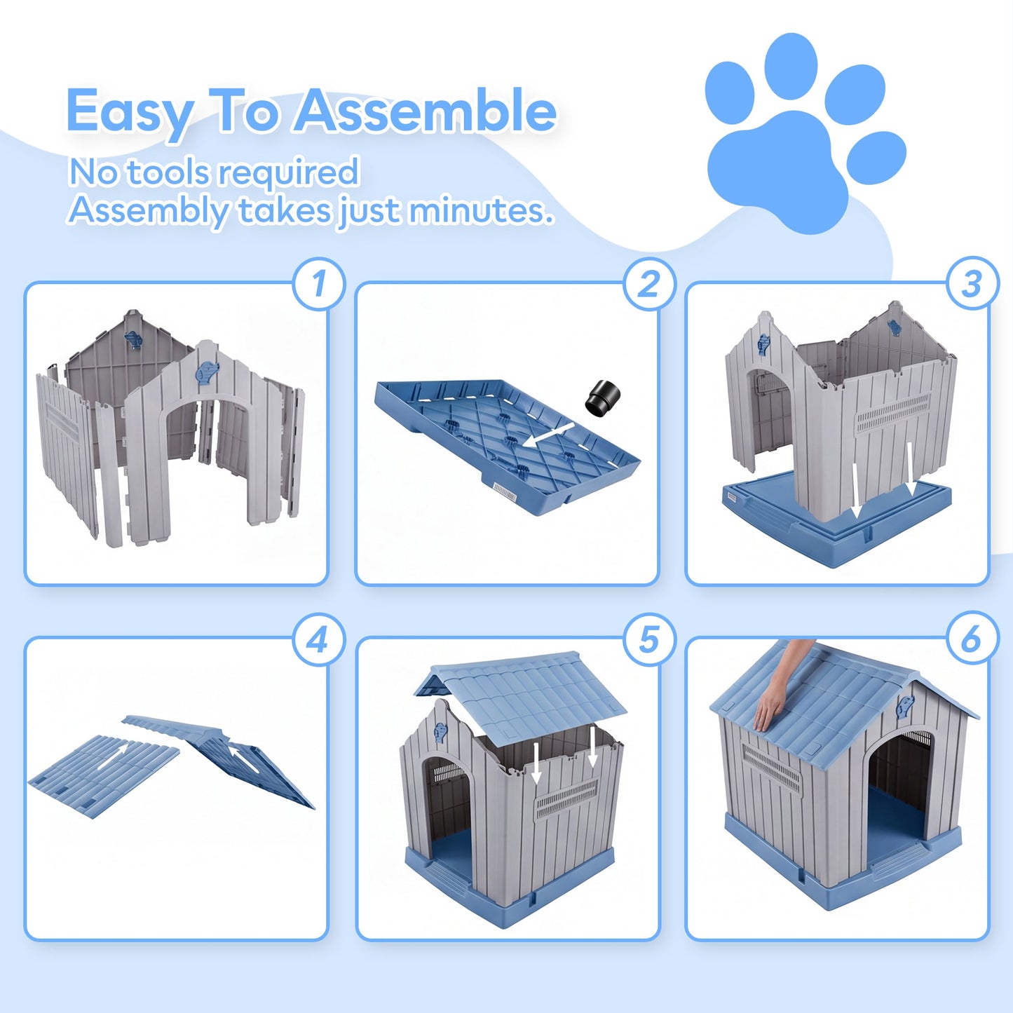 Advwin Large Weatherproof Plastic Dog House