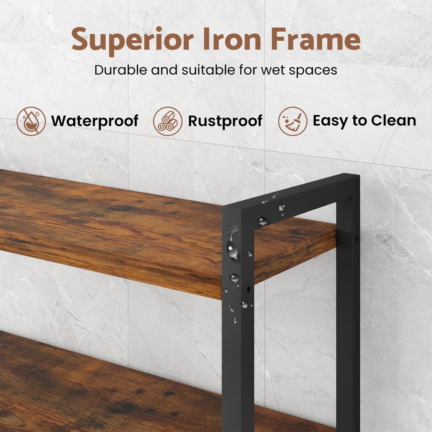 Advwin 4 Tier Over The Toilet Storage Rack Walnut