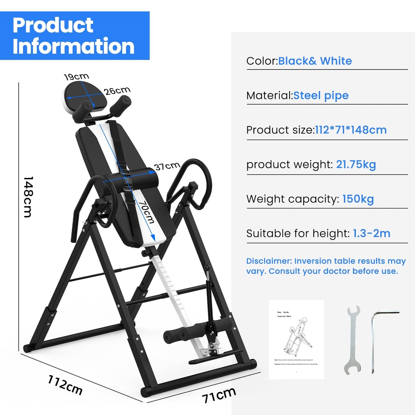 Advwin Adjustable Inversion Table Back Stretcher