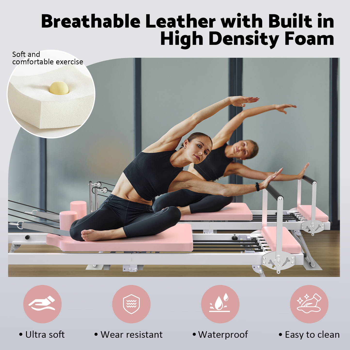 Advwin Foldable Pilates Reformer Machine with Wheels