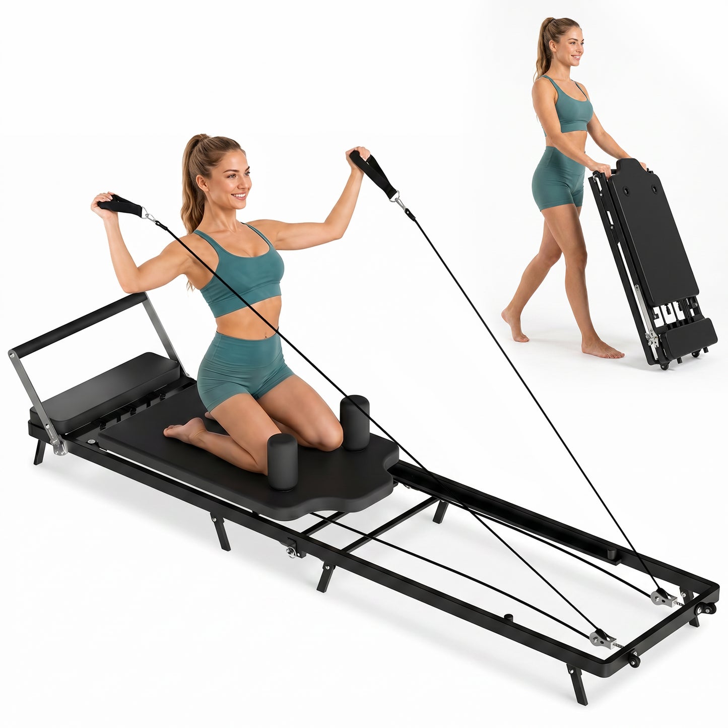 Advwin Pilates Reformer for Home Gym with Cords