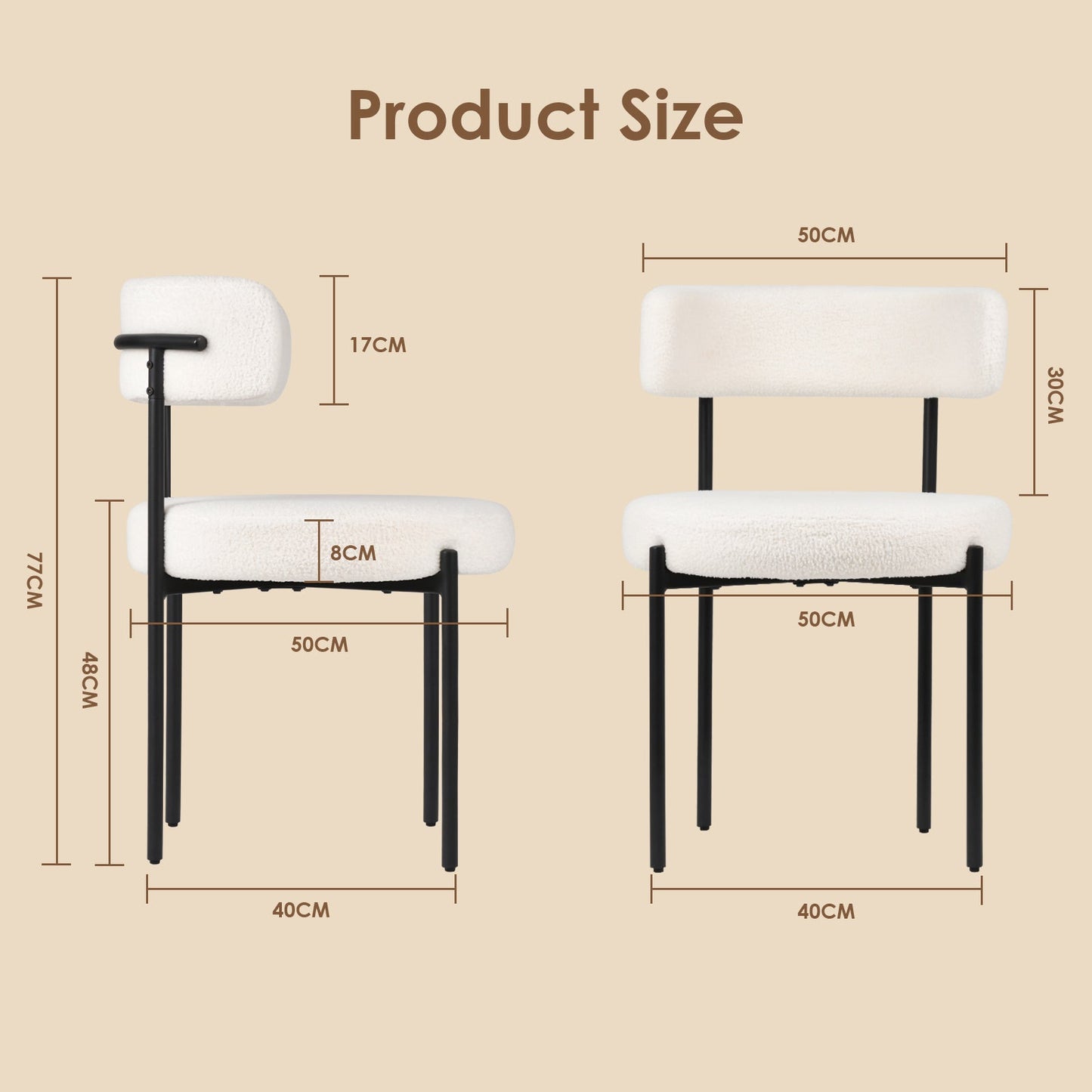 Advwin Dining Chairs Set of 4 Velvet White