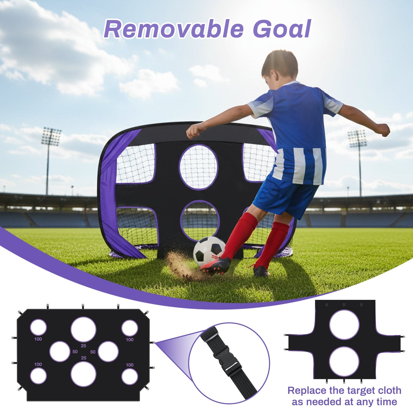 Advwin Pop-Up 2-in-1 Football Goal