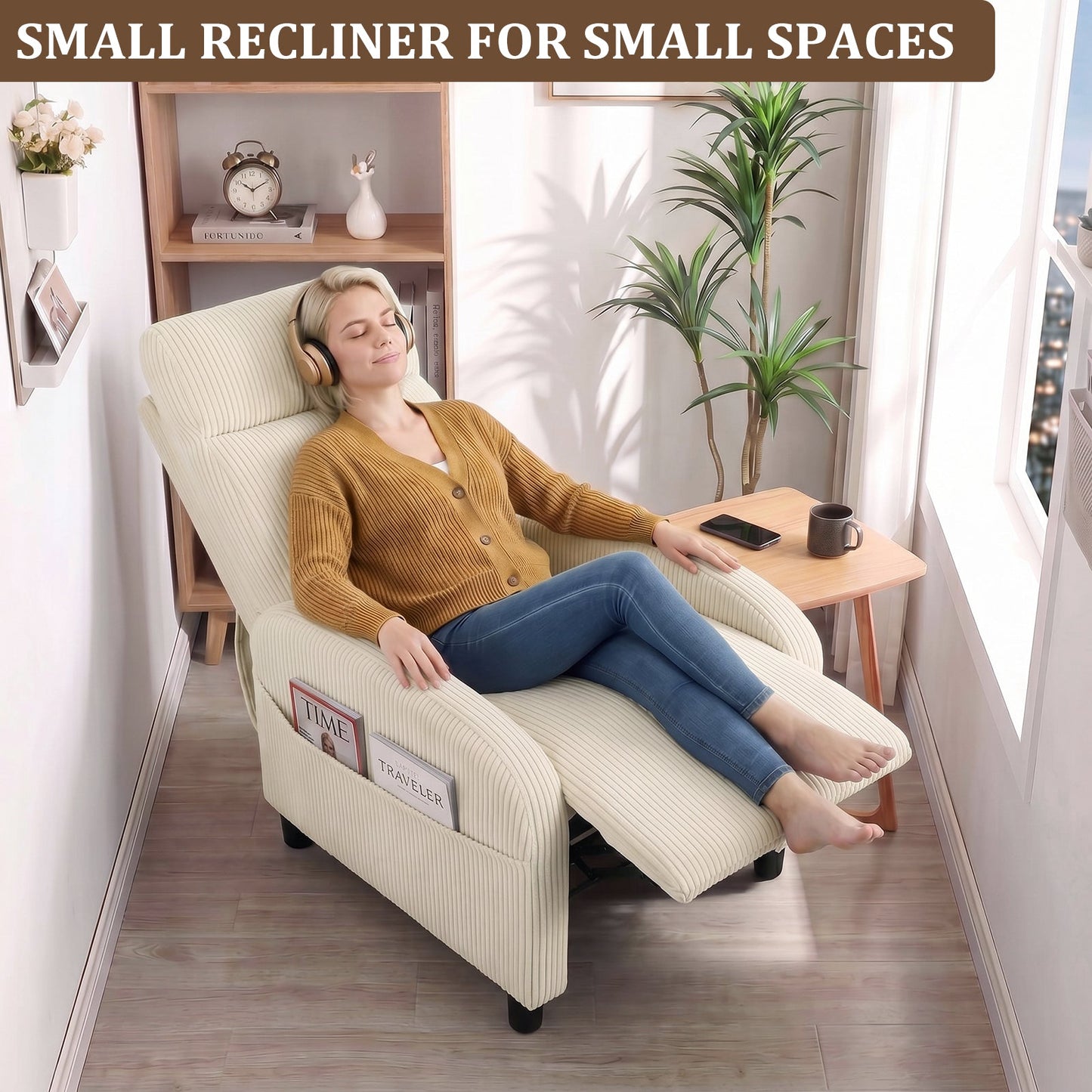 Advwin Recliner Chair with Adjustable Backrest & Footrest