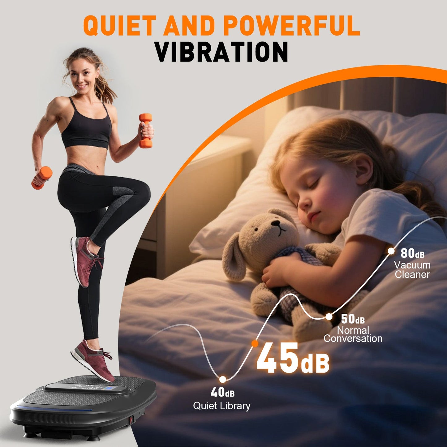 Advwin Extra-Wide Vibration Plate Exercise Machine 80cm