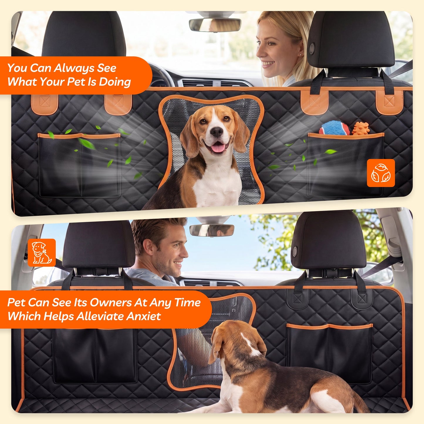 Advwin Dog Car Back Seat Cover 600D Waterproof Pet Seat Cover