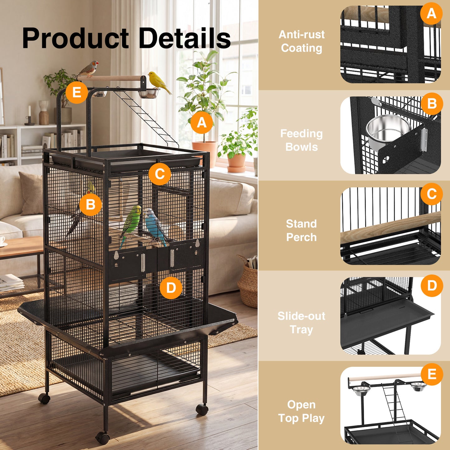 Advwin Bird Cage 153CM 2 Perches Aviary