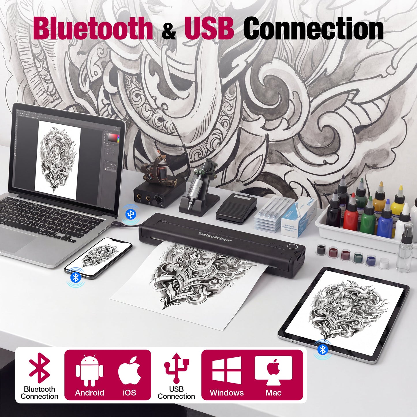 Advwin Wireless Thermal Tattoo Printer Machine