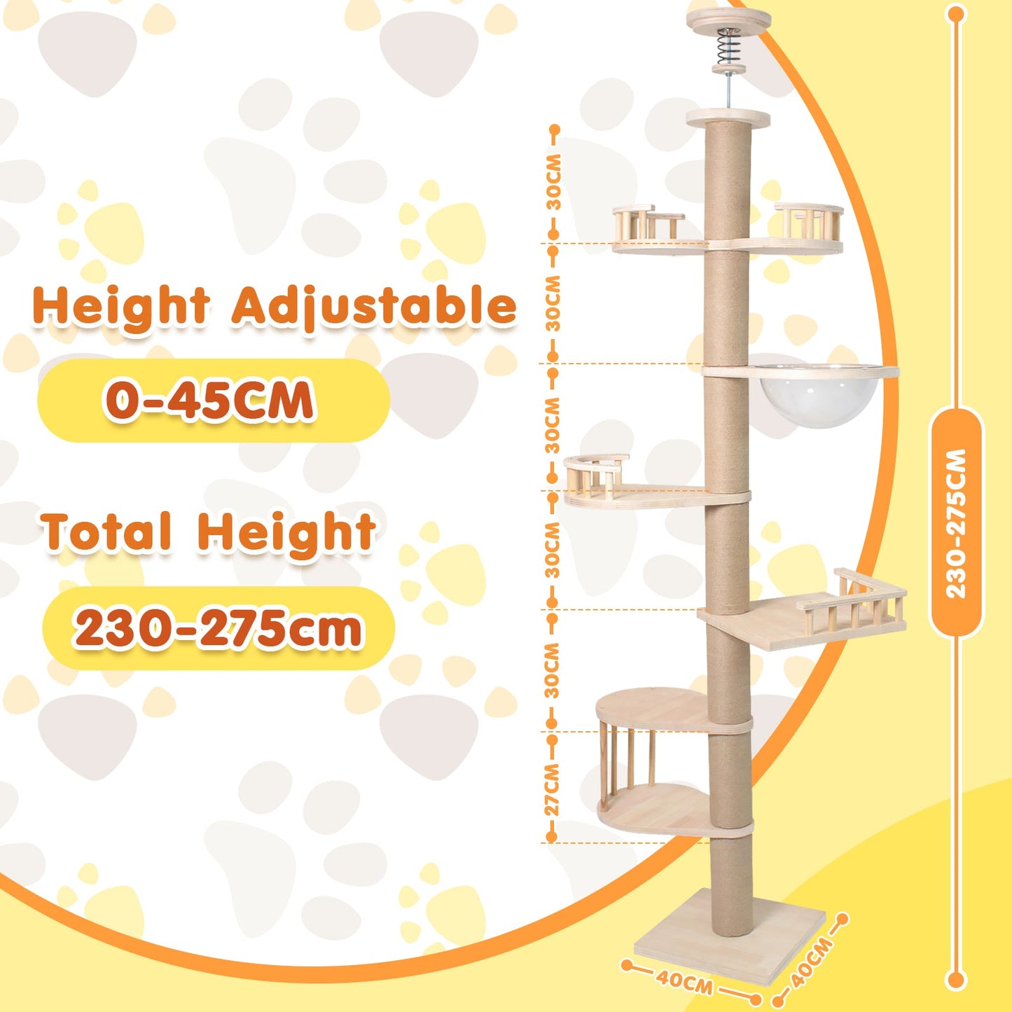 Advwin Adjustable Height Cat Scratching Post