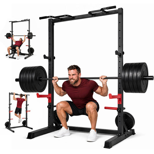 Advwin Adjustable Squat Rack with Pull Up Bar