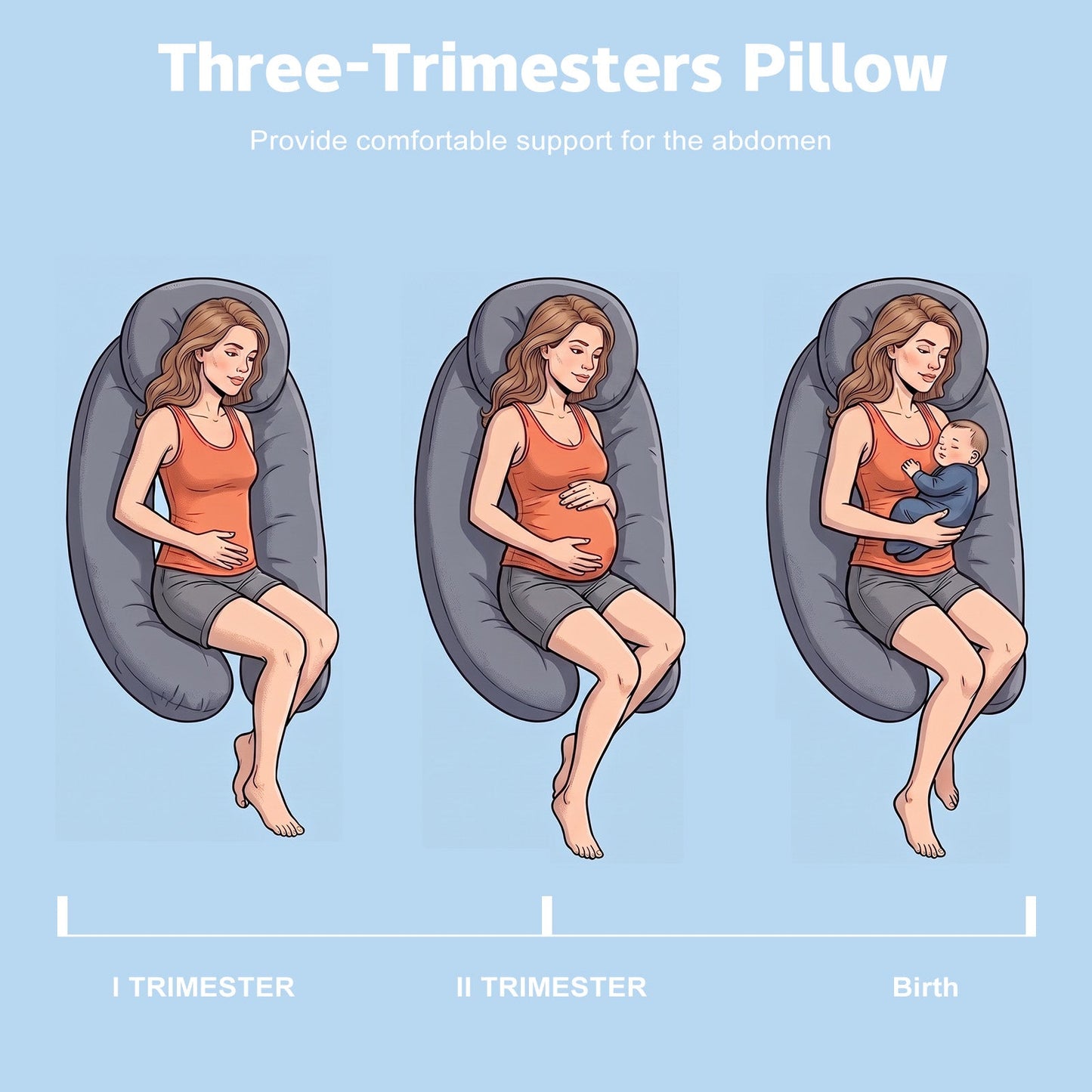 Advwin U-Shaped Pregnancy Pillow & C-Shaped Support Pillow