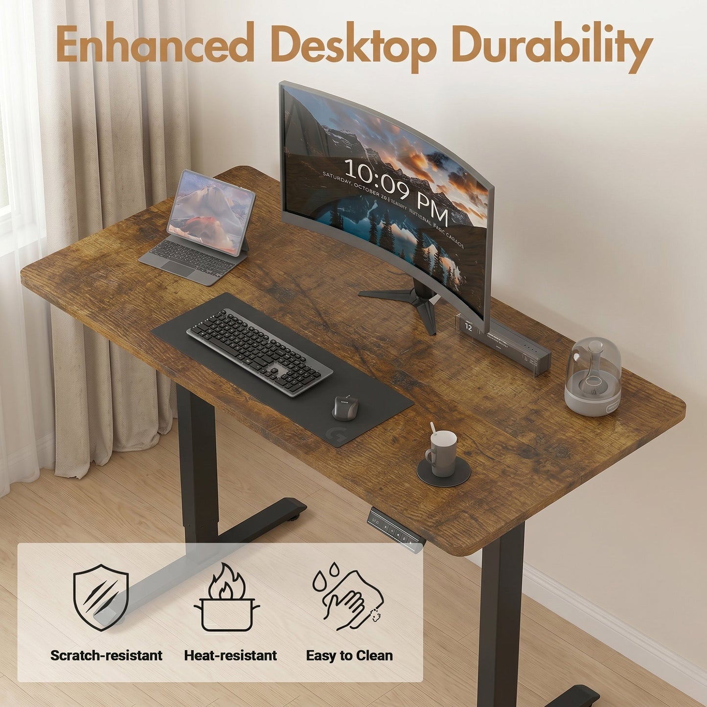 Advwin 120x60cm Electric Standing Desk Height Adjustable