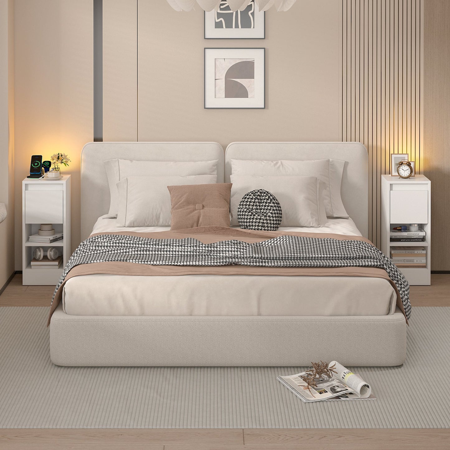 Advwin 2 ×LED End Table Sofa Side Table