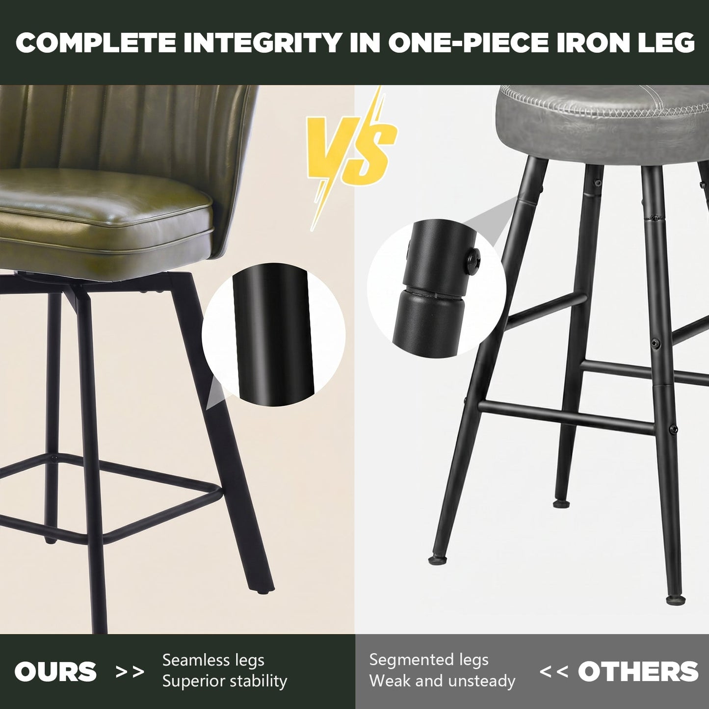 Advwin Set of 4 360° Swivel Bar Stools