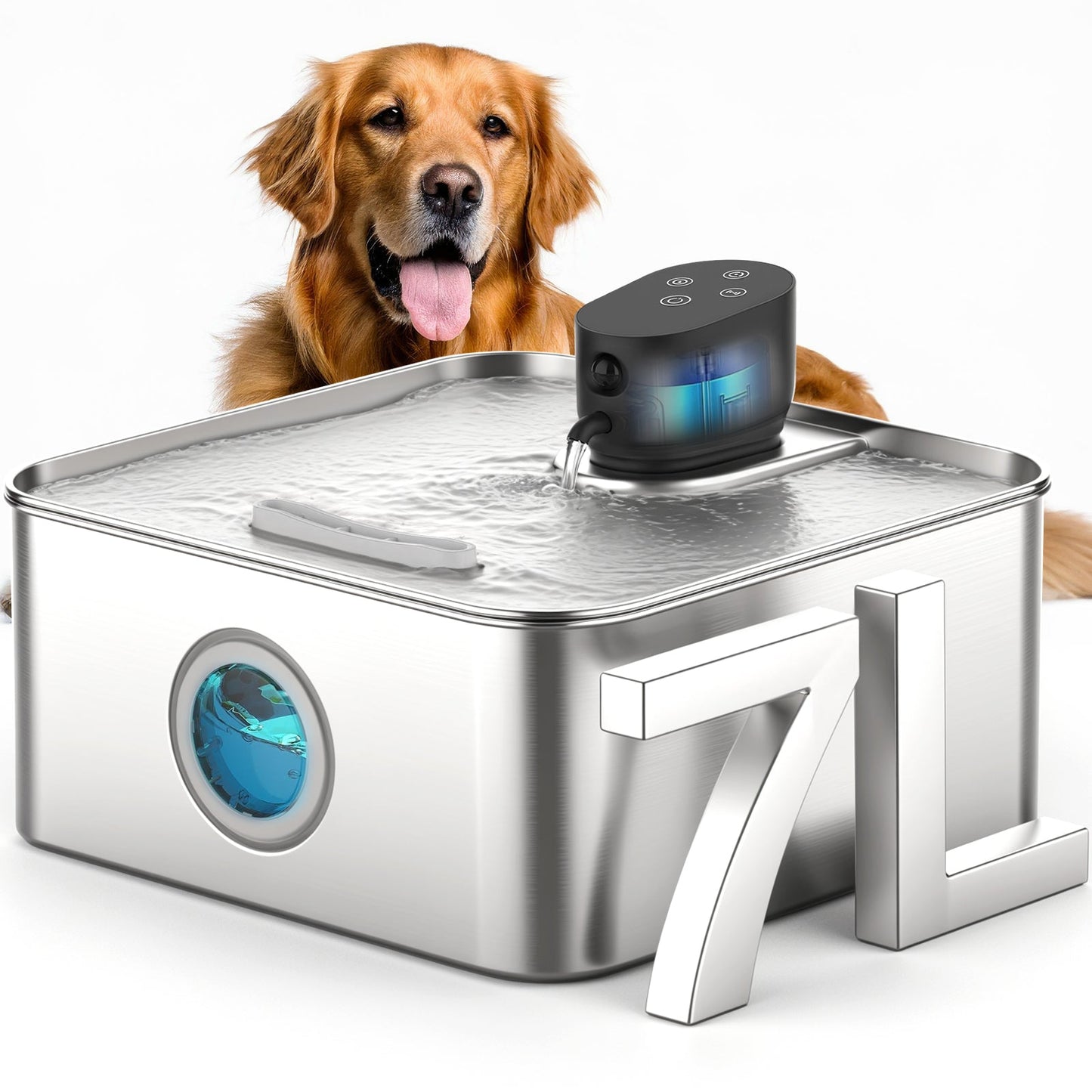 Advwin 7L Wireless Cat Water Fountain Stainless Steel