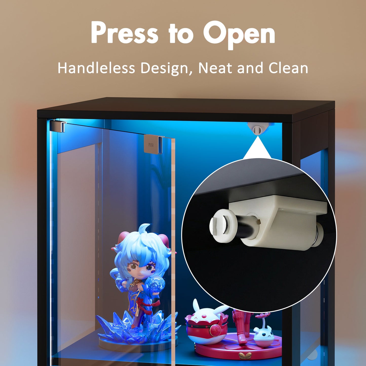 Advwin 4 Tier LED Glass Display Cabinet 160cm