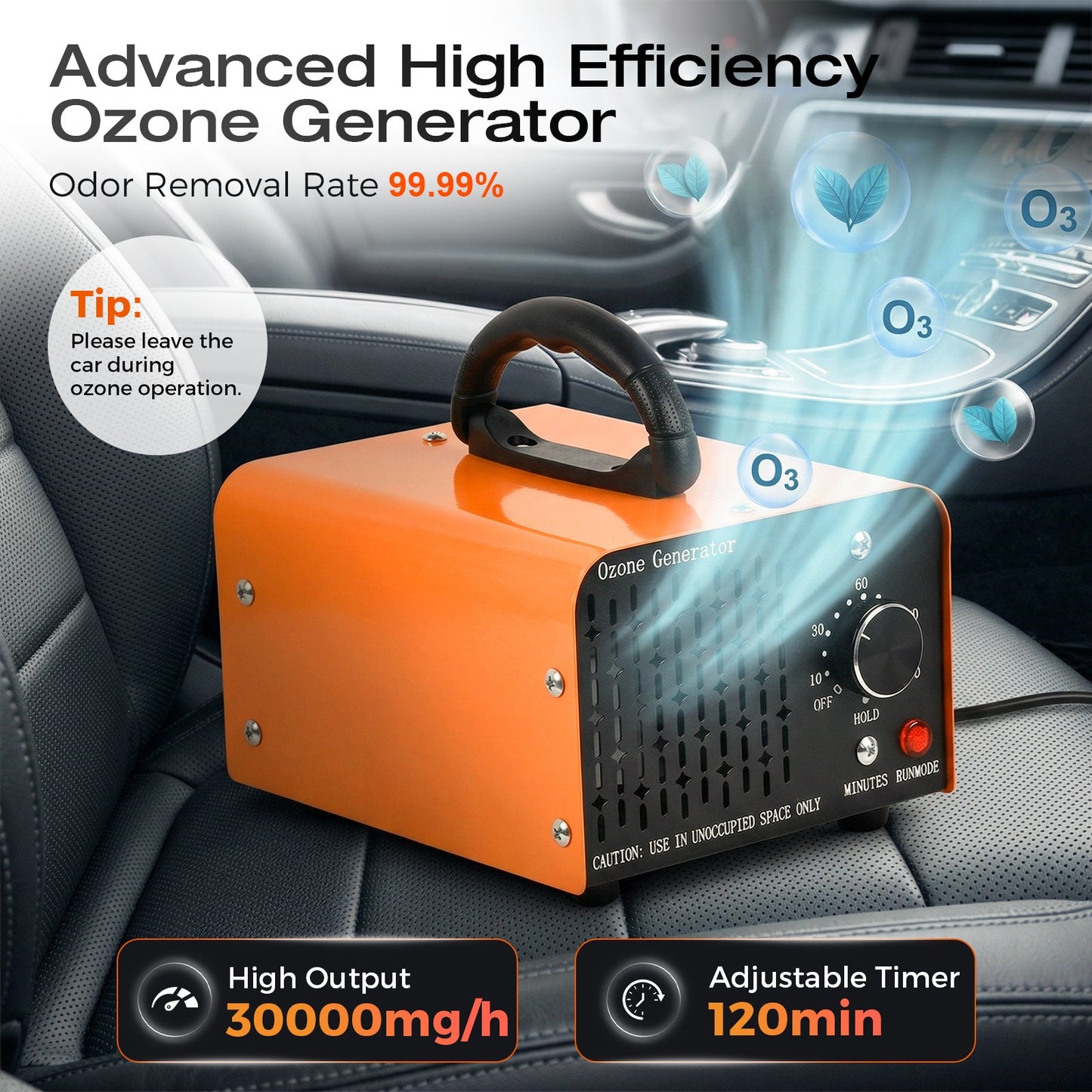 Advwin 30,000 mg/h Portable Ozone Generator for Car & Room