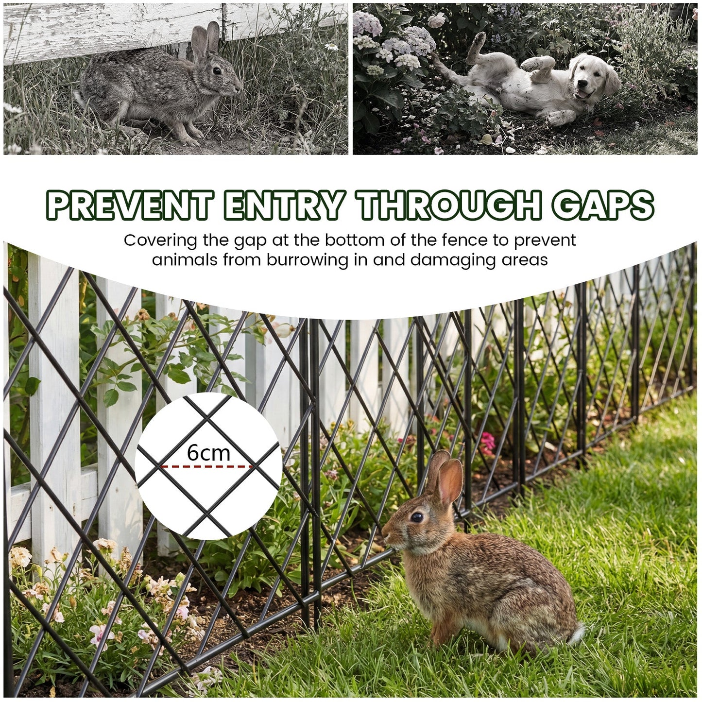 Advwin 10 Panels Metal Garden Fence Animal Barrier