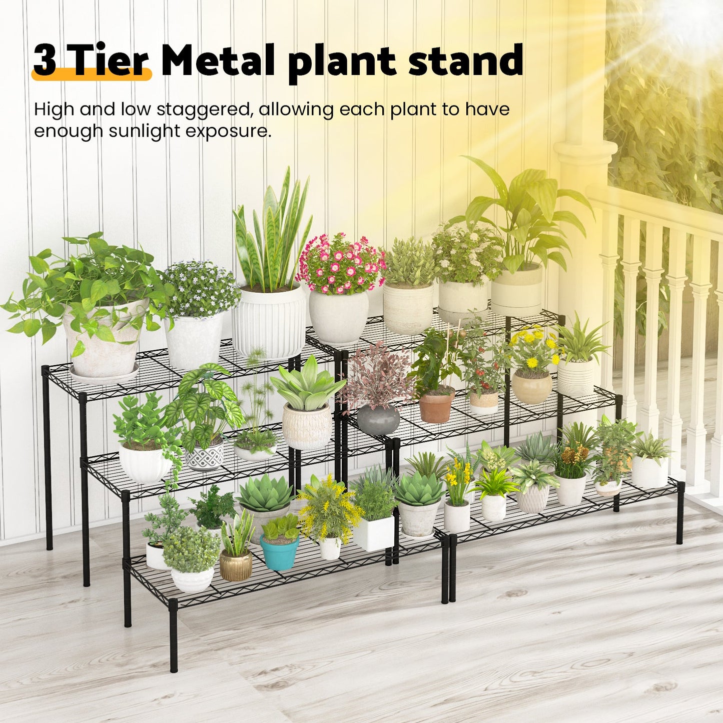 Advwin 3-Tier Plant Stand 2 Pack Indoor Outdoor Rack
