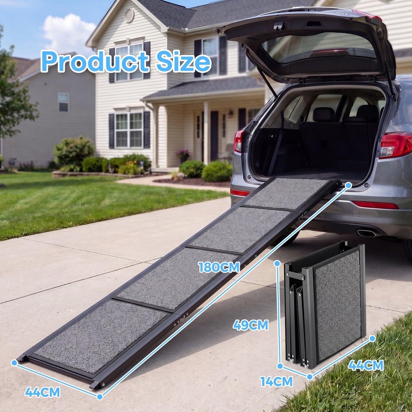Advwin 180cm x 44cm Folding Dog Ramp for Car