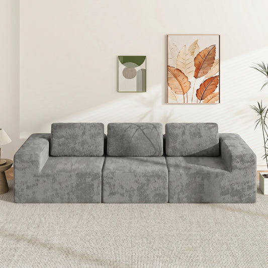 Advwin 3 Seater Chenille Fabric Modular Sectional Sofa