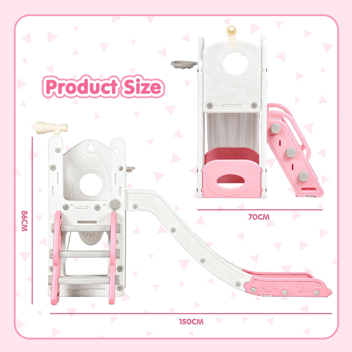 Advwin 6 in 1 L-Shaped Toddler Slide Indoor Baby Slide