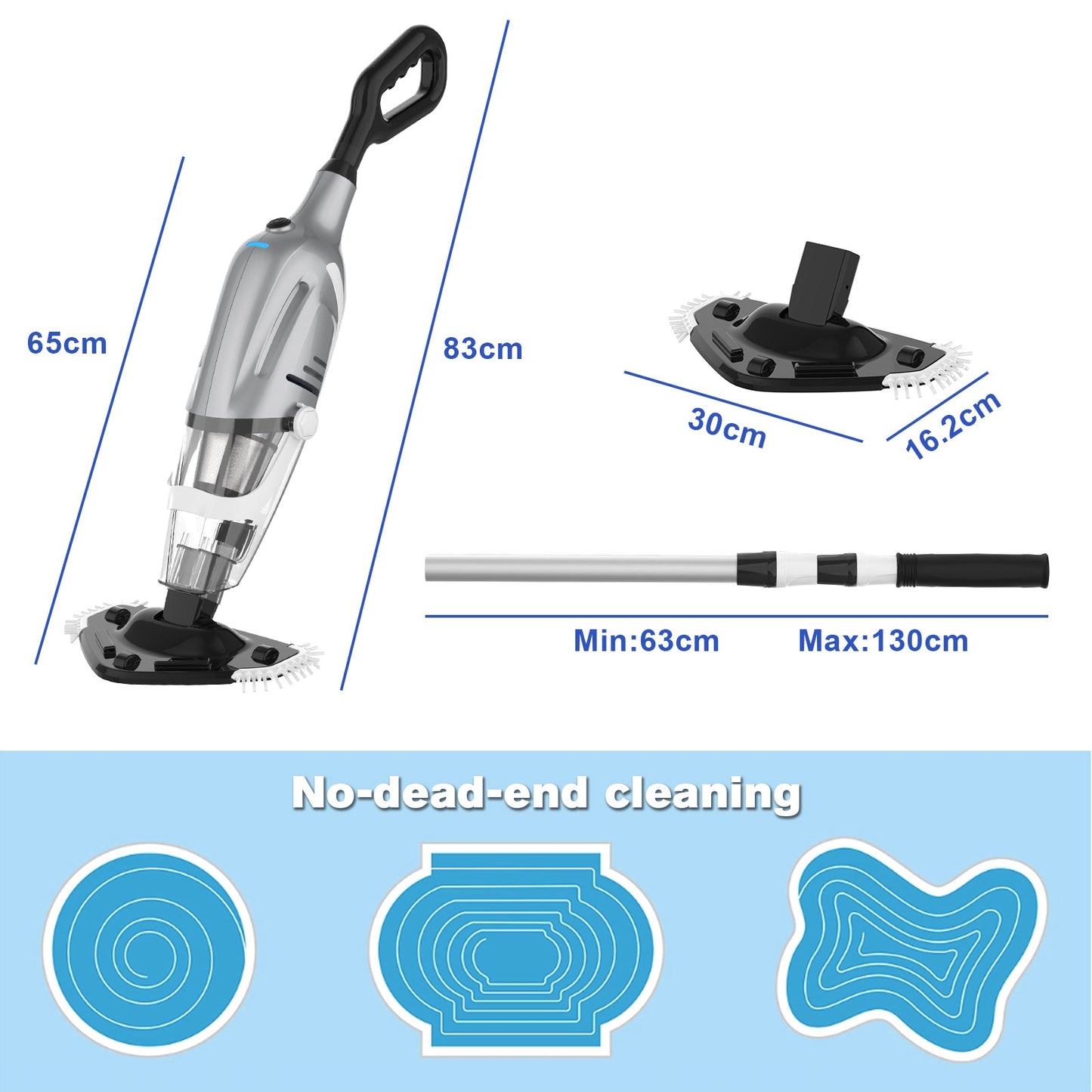 Advwin Cordless Pool Vacuum with Telescopic Pole