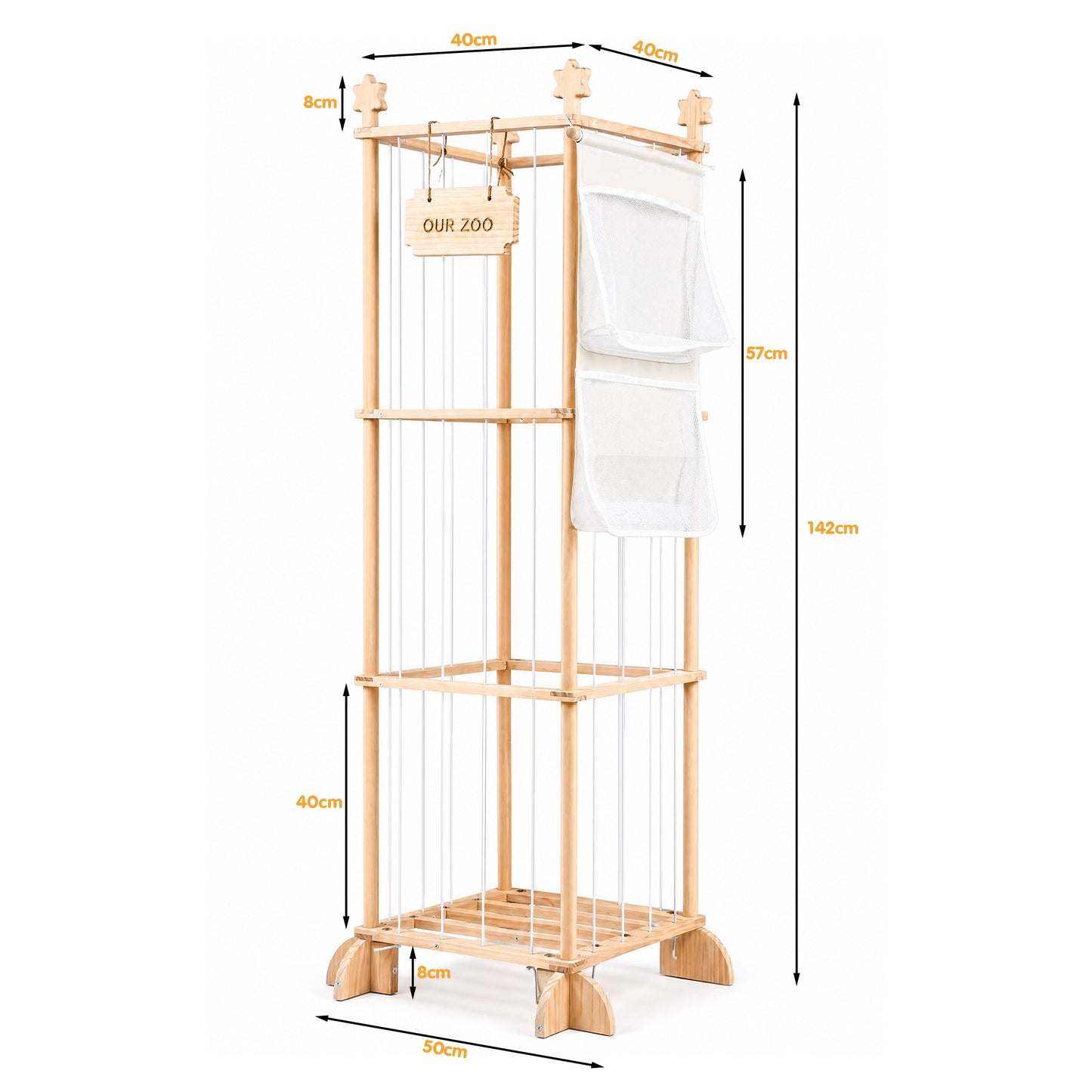 Advwin 142cm Tall Stuffed Animal Storage Organizer