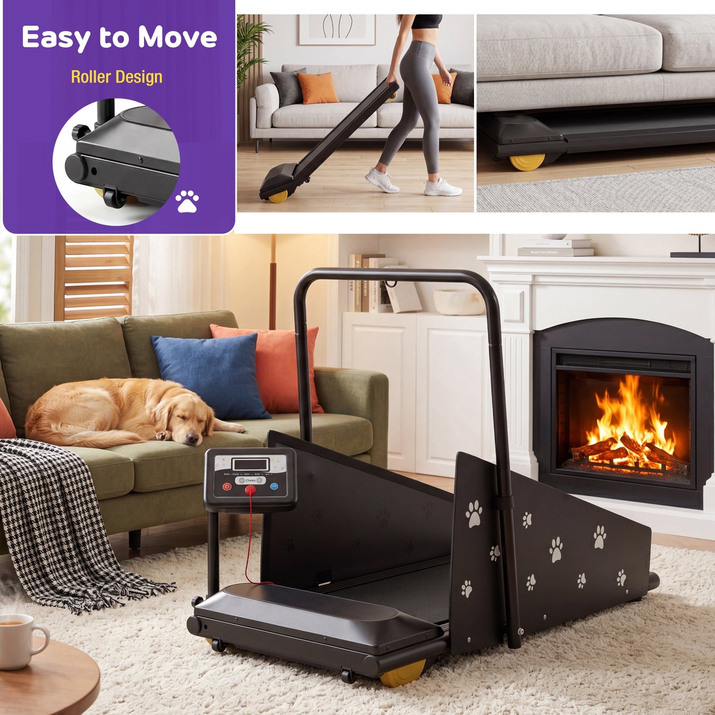 Advwin Indoor Pet Treadmill w/ 360° Rotatable Display